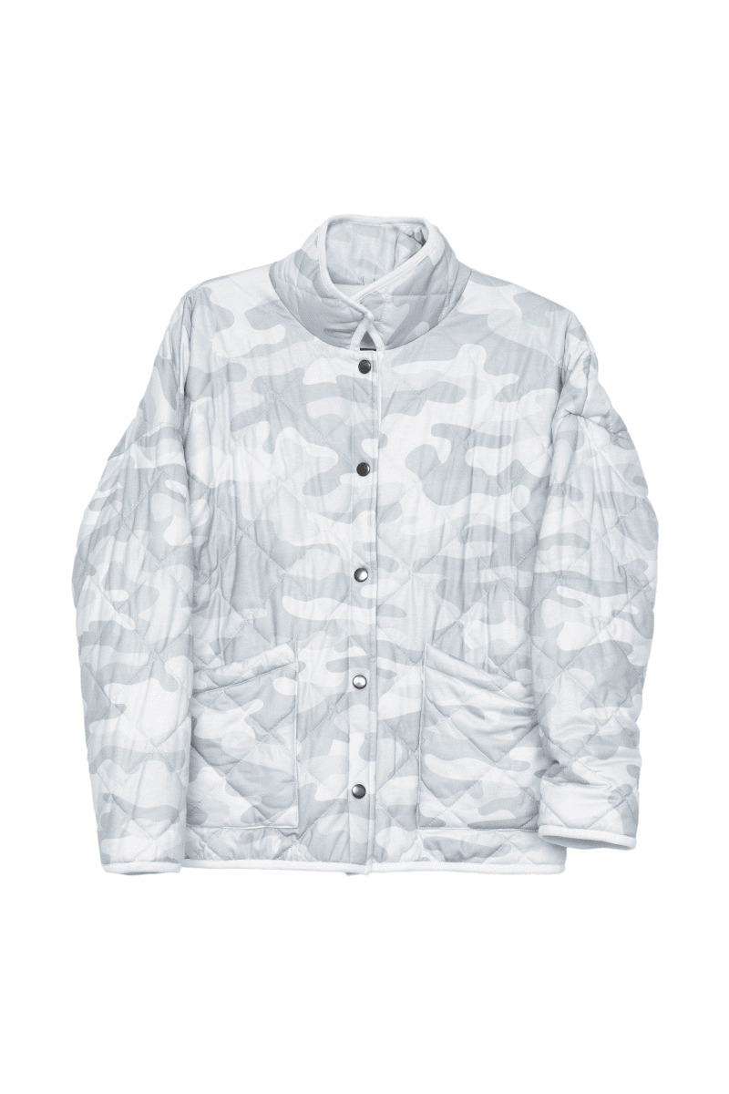 Muted Green Camo Women's Lightweight Quilted Jacket - Katydid.com