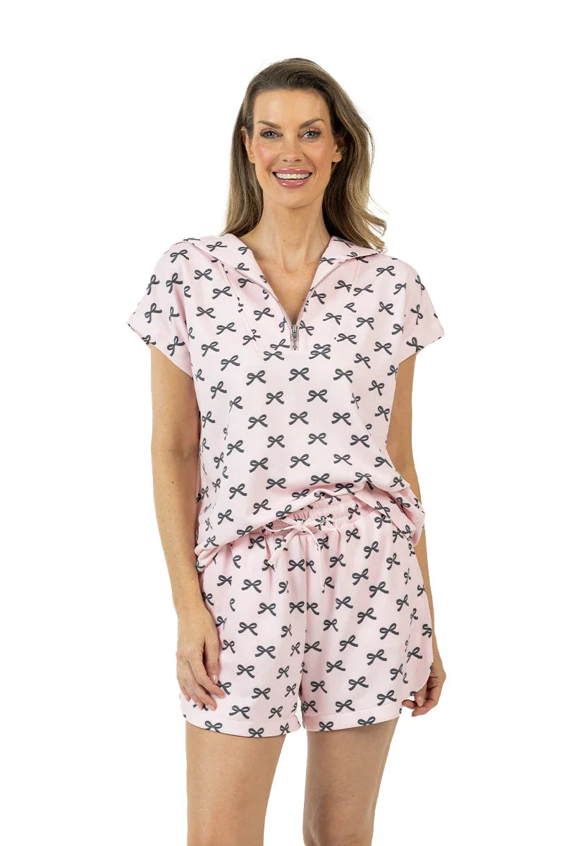 Pink and Black Mini Bows Scuba Matching Set