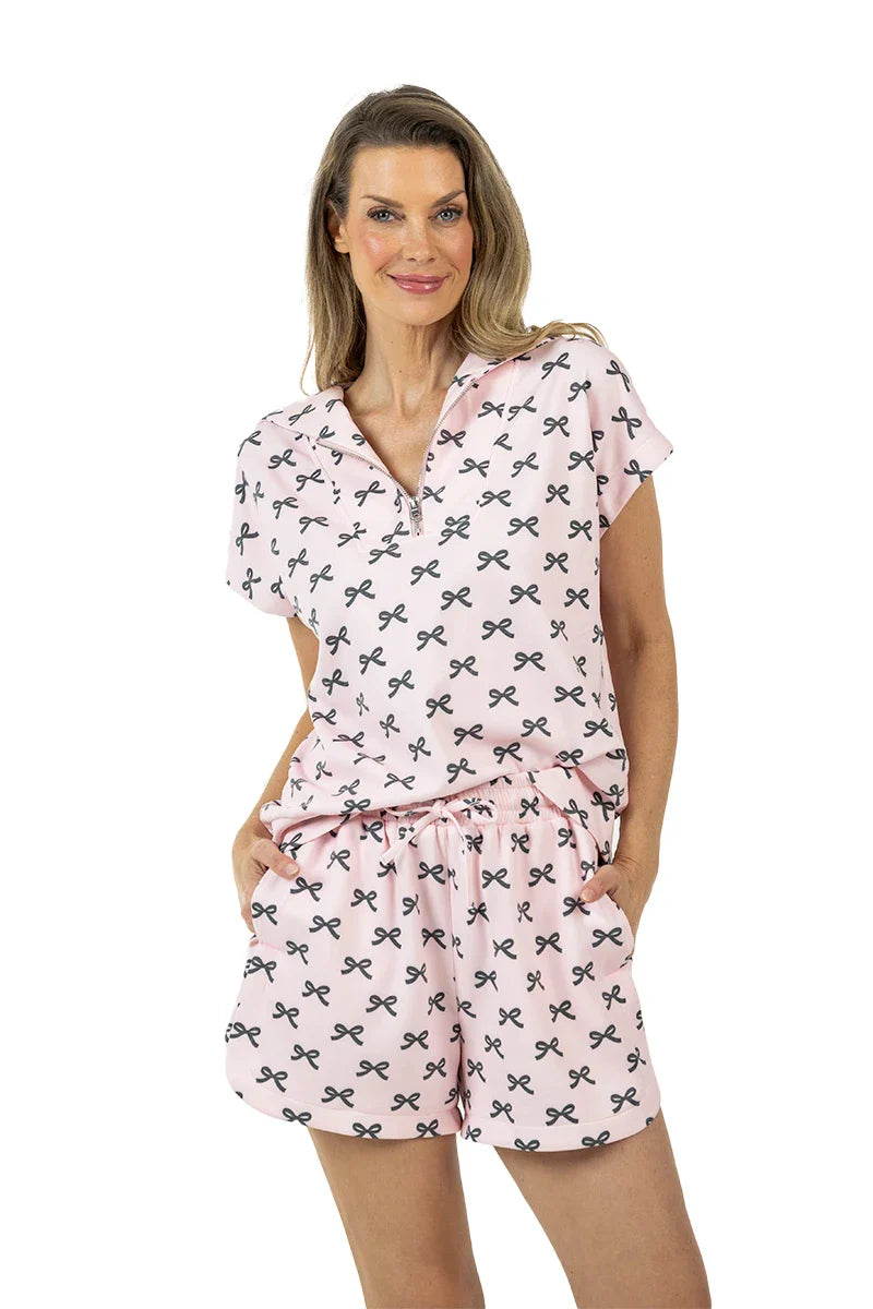 Pink and Black Mini Bows Scuba Matching Set