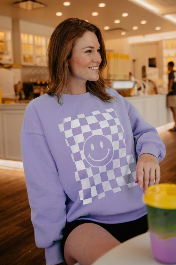 Checker Happy Face Sweatshirt