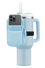 Light Blue Tumbler Backpack Zipper Pouch