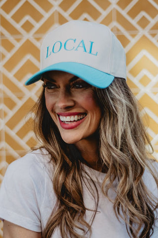 Light Blue Checkered Happy Face Vintage Hat