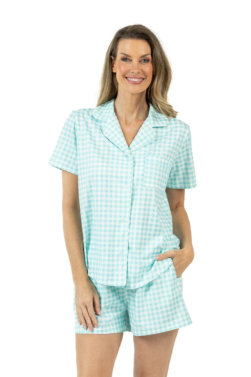 Mint Plaid Preppy Pajamas - Katydid.com
