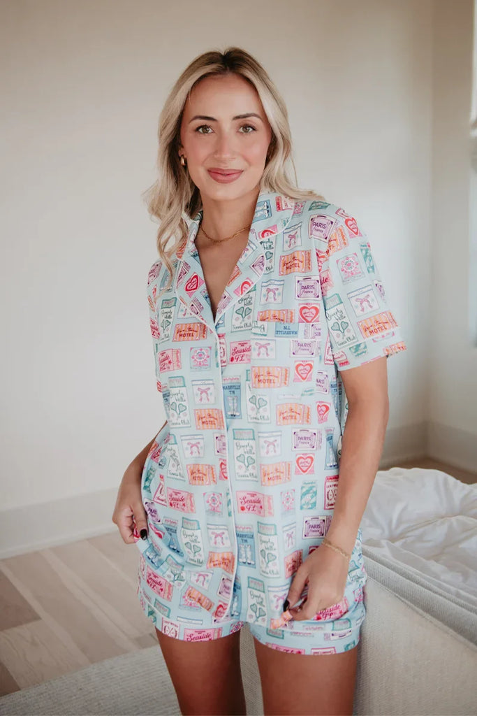 Traveling Matchbook PJ Shorts