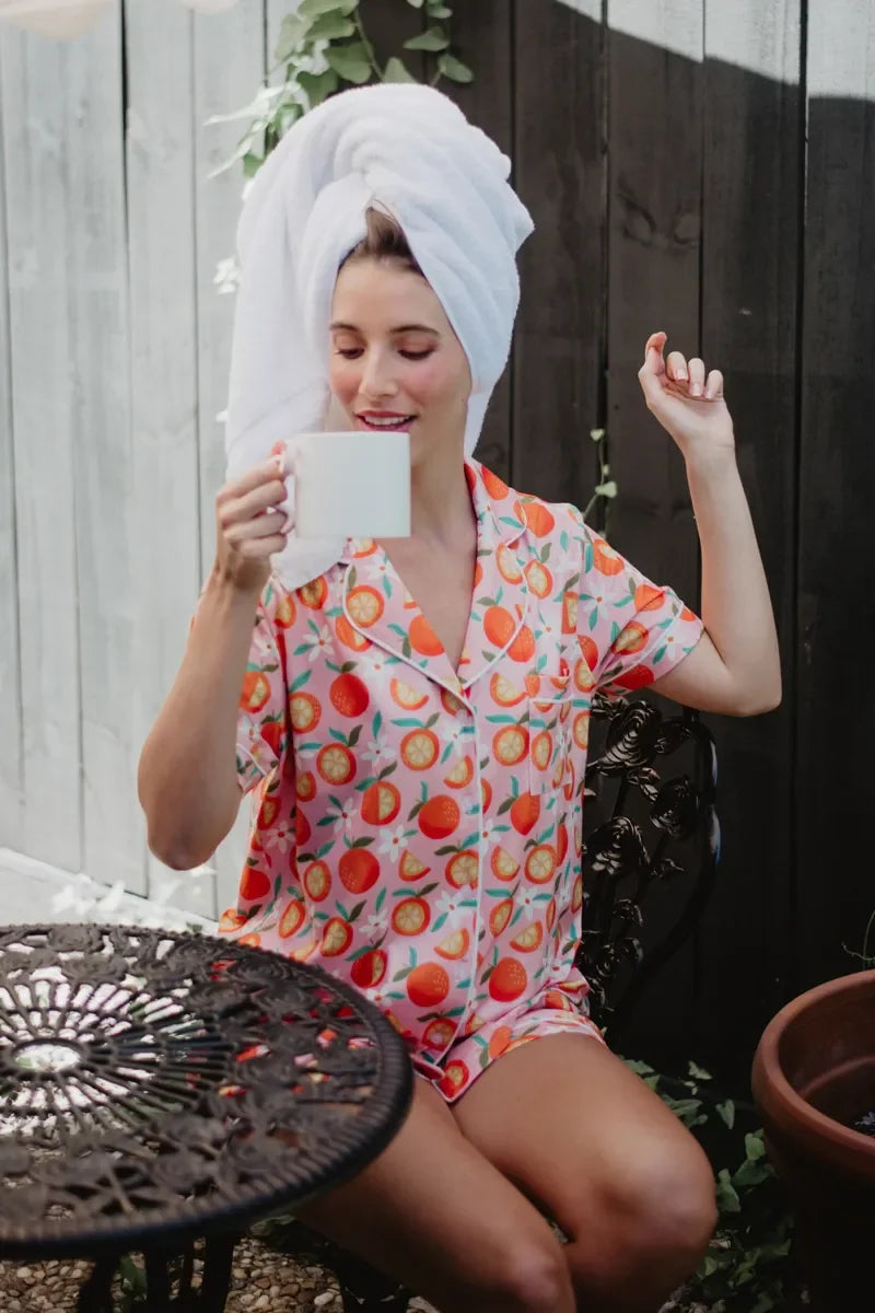 Sweet Orange Matching Pajama Sets - Katydid.com