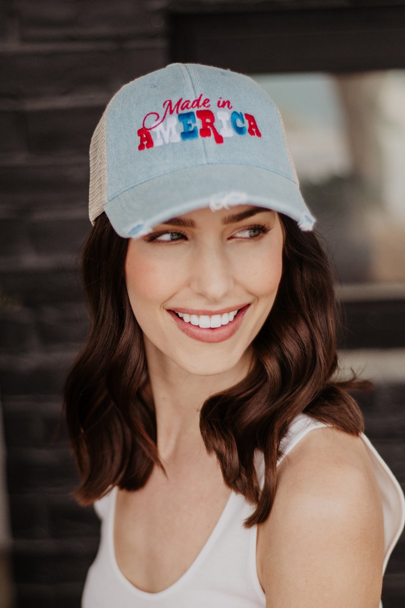 Made in America Denim 4th of July Trucker Hat - Katydid.com