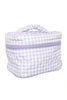 Light Purple Plaid Makeup Bag Travel - Katydid.com