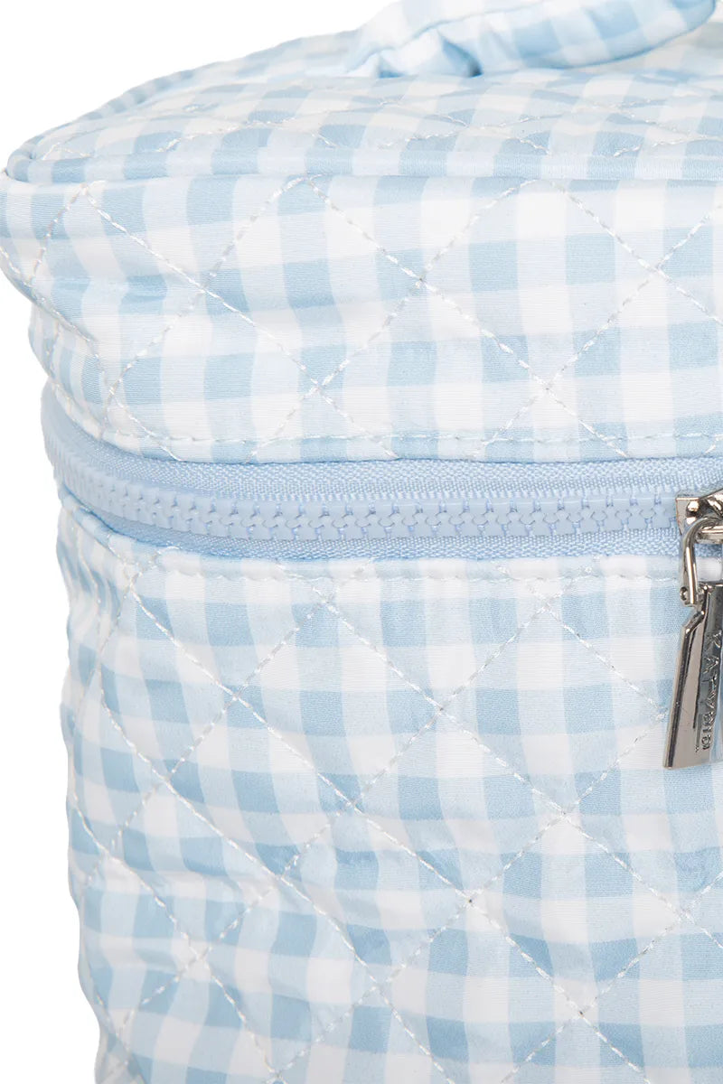 Light Blue Plaid Make Up Bag for Travel - Katydid.com