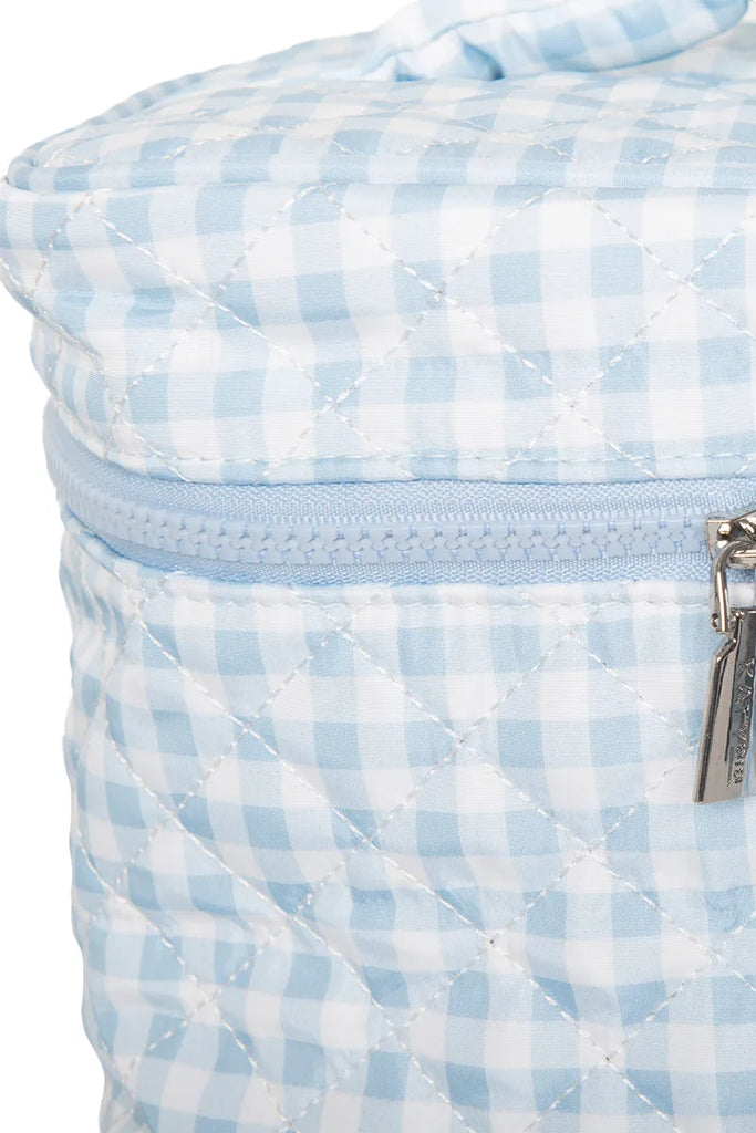 Light Blue Plaid Make Up Bag for Travel - Katydid.com
