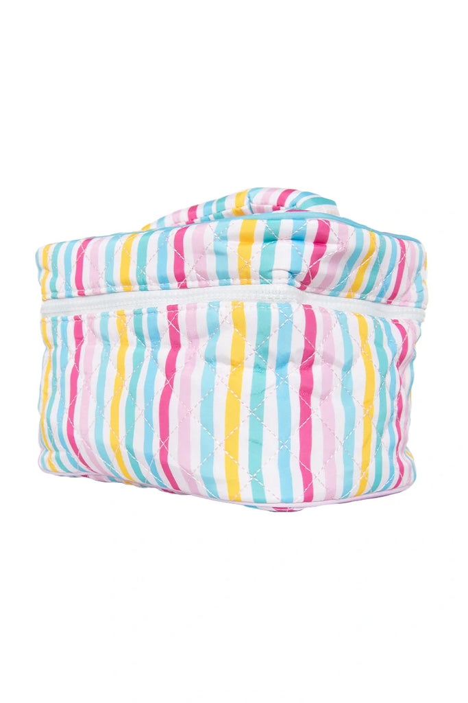Multicolored Stripes Quilted Make Up Bag - Katydid.com