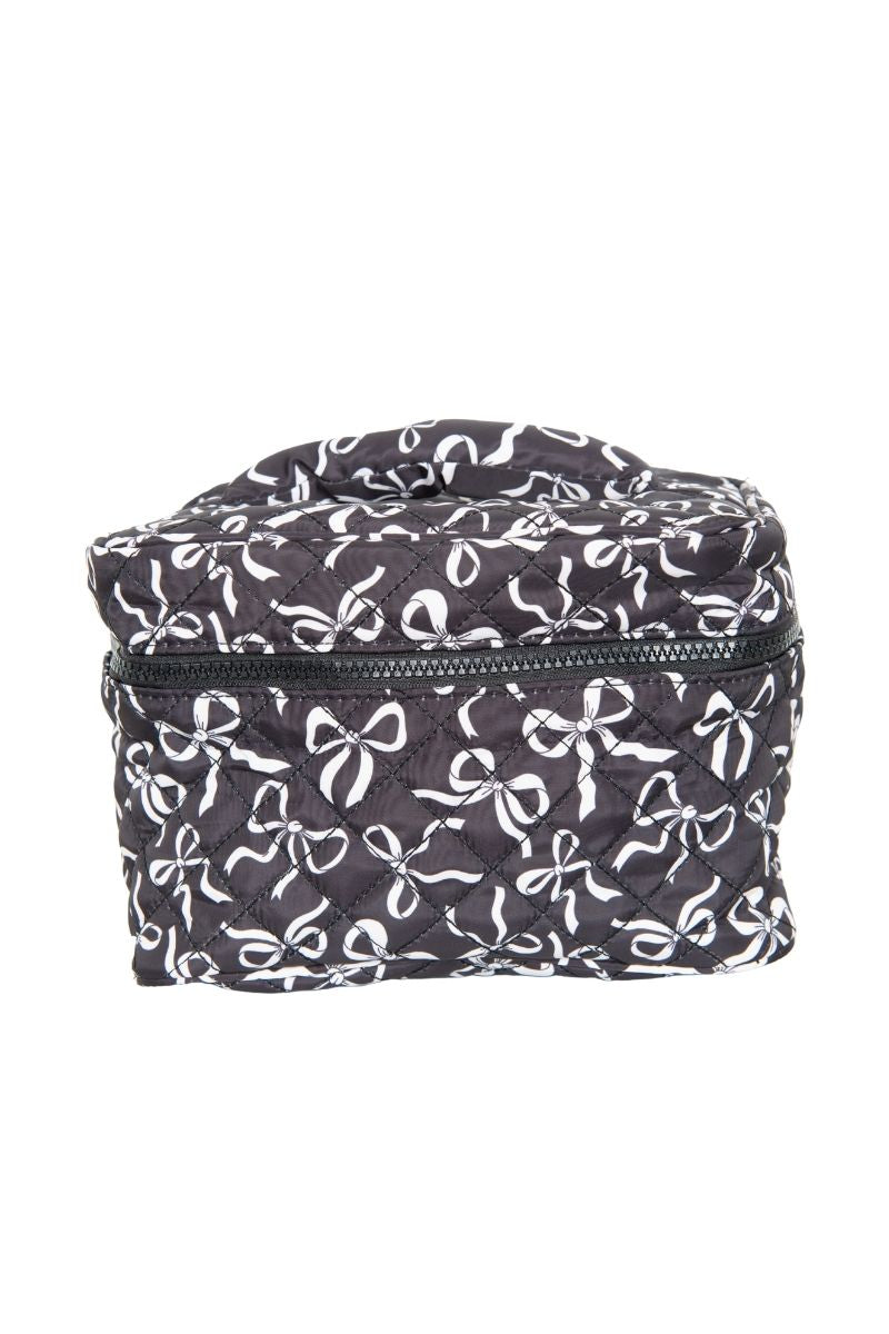 Black & White Coquette Bows All Over Makeup Bag
