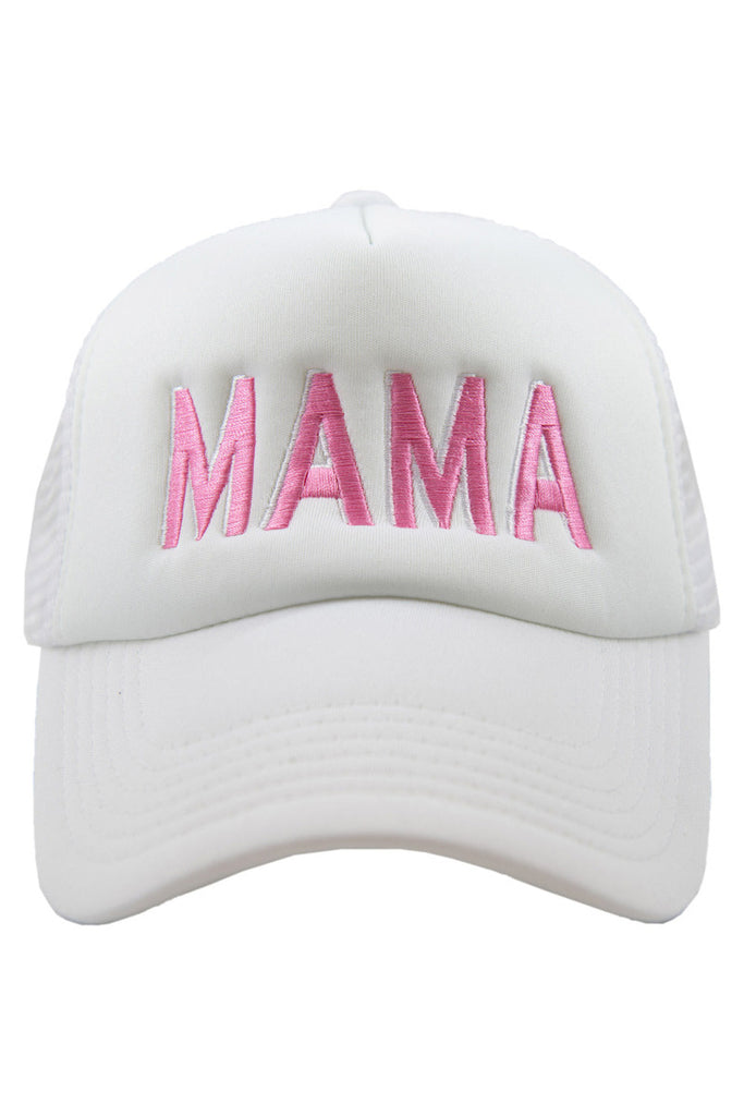 MAMA (Pink and White) Foam Snapback Hat