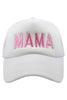 MAMA (Pink and White) Foam Snapback Hat