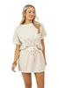 Beige and White Matching Skirt and Top Set - Katydid.com