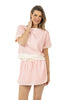 Light Pink and White Two Toned Skirt and Top Set - Katydid.com