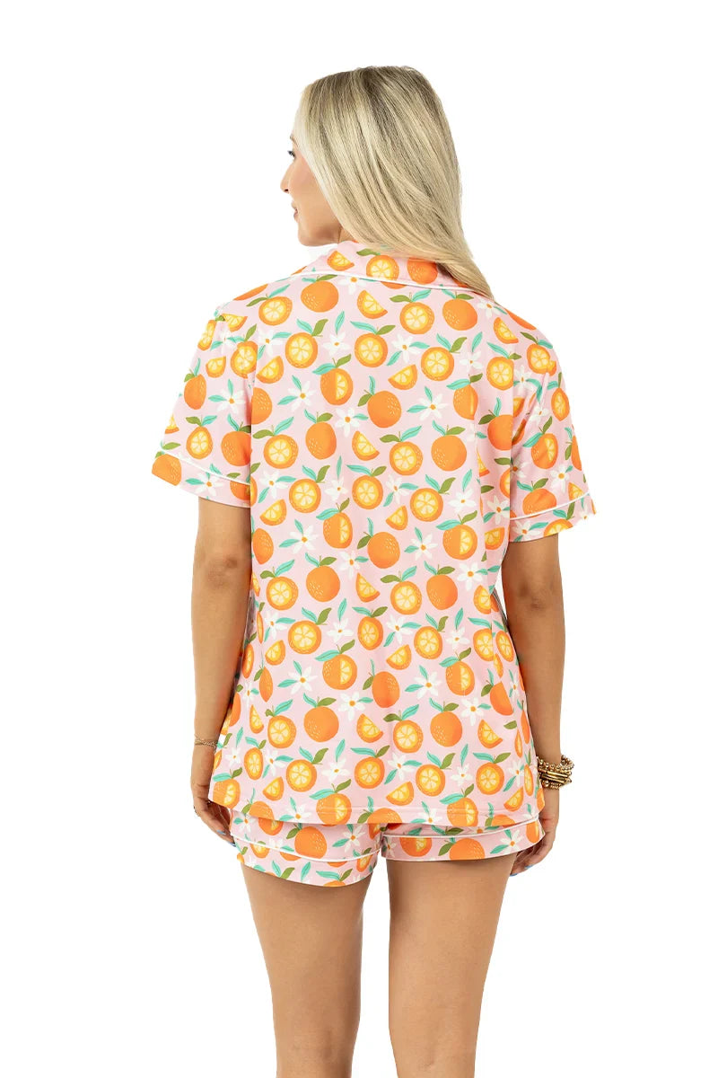 Sweet Orange Matching Pajama Sets - Katydid.com