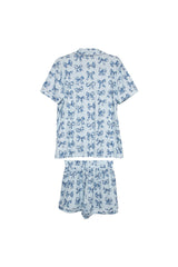 Light Blue Toile Coquette Bows Lounge PJ Set