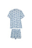 Light Blue Toile Coquette Bows Lounge PJ Set