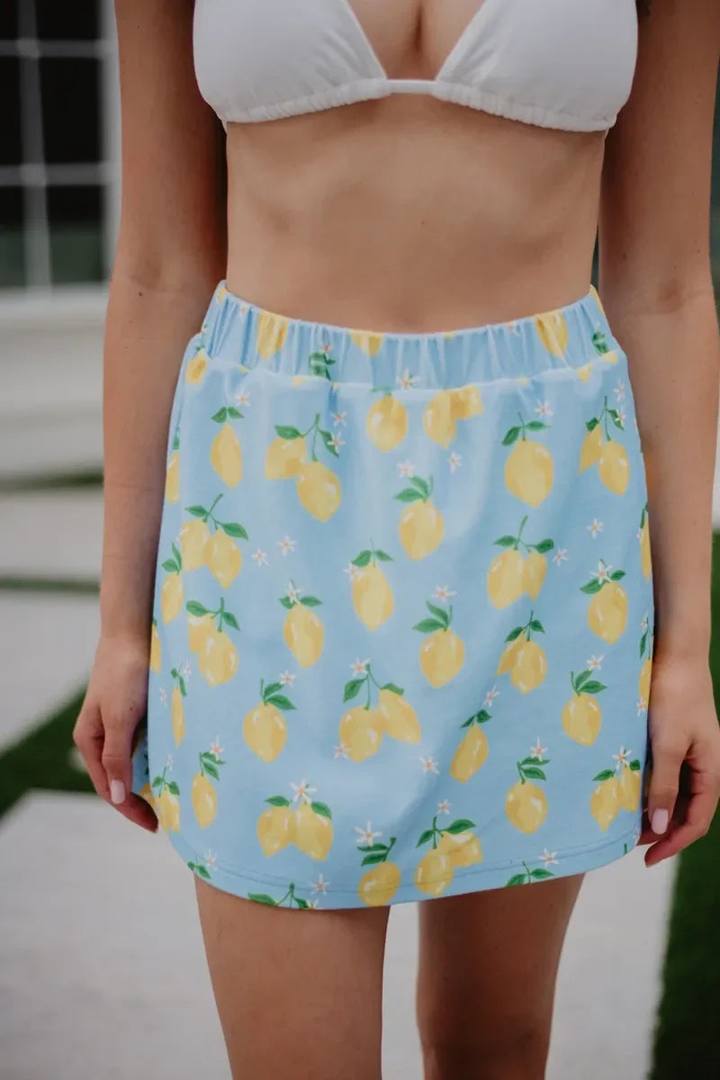 Zesty Lemons Swim Cover Up Skirt - Katydid.com