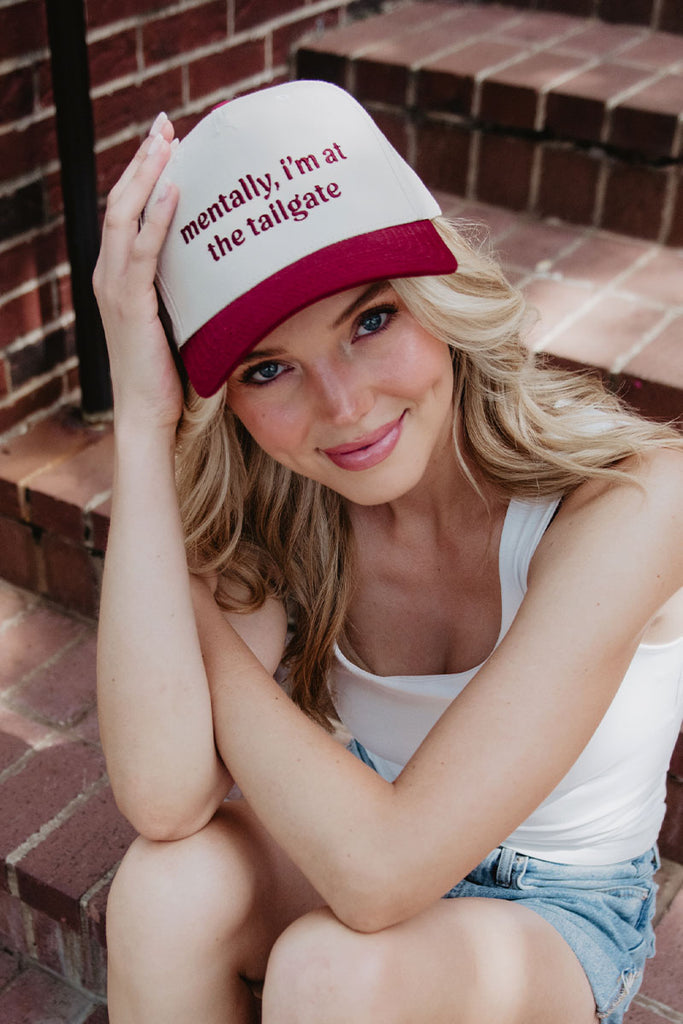 Mentally, I'm At The Tailgate Trucker Hat Vintage