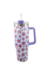 Lilac Floral Coffee Tumbler Cup