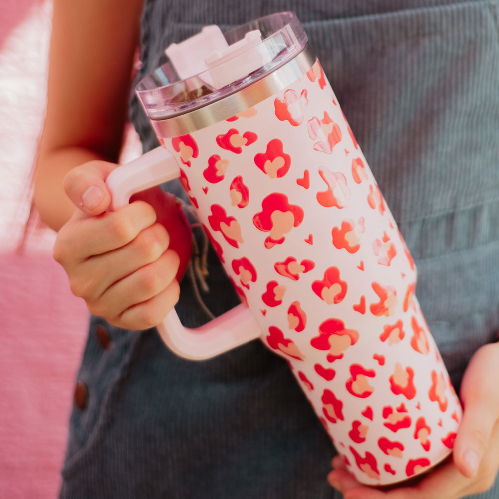 Pink Leopard Stainless Steel Tumbler