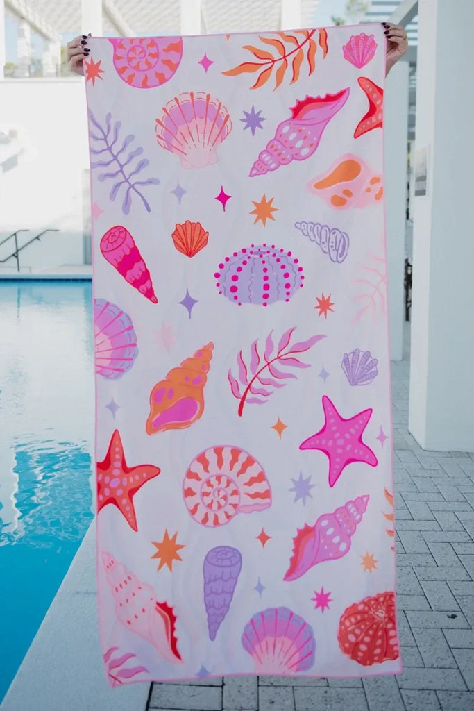 Beach Shells Reversible Quick Dry Towel - Katydid.com