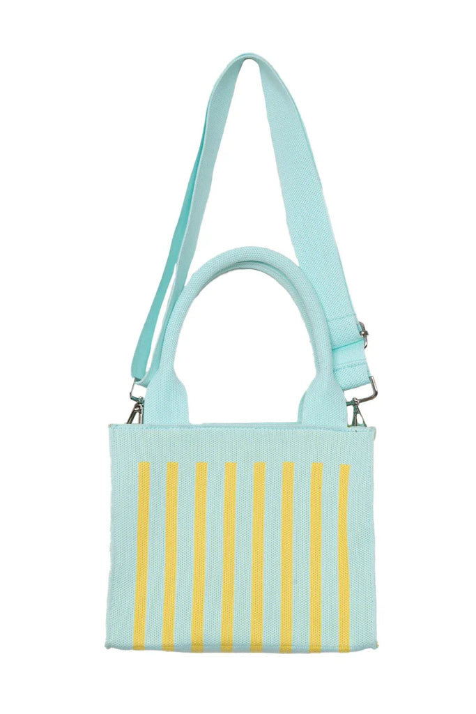 Mint Striped Structured Mini Tote - Katydid.com