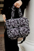 Black Bow Print Puffer Tote