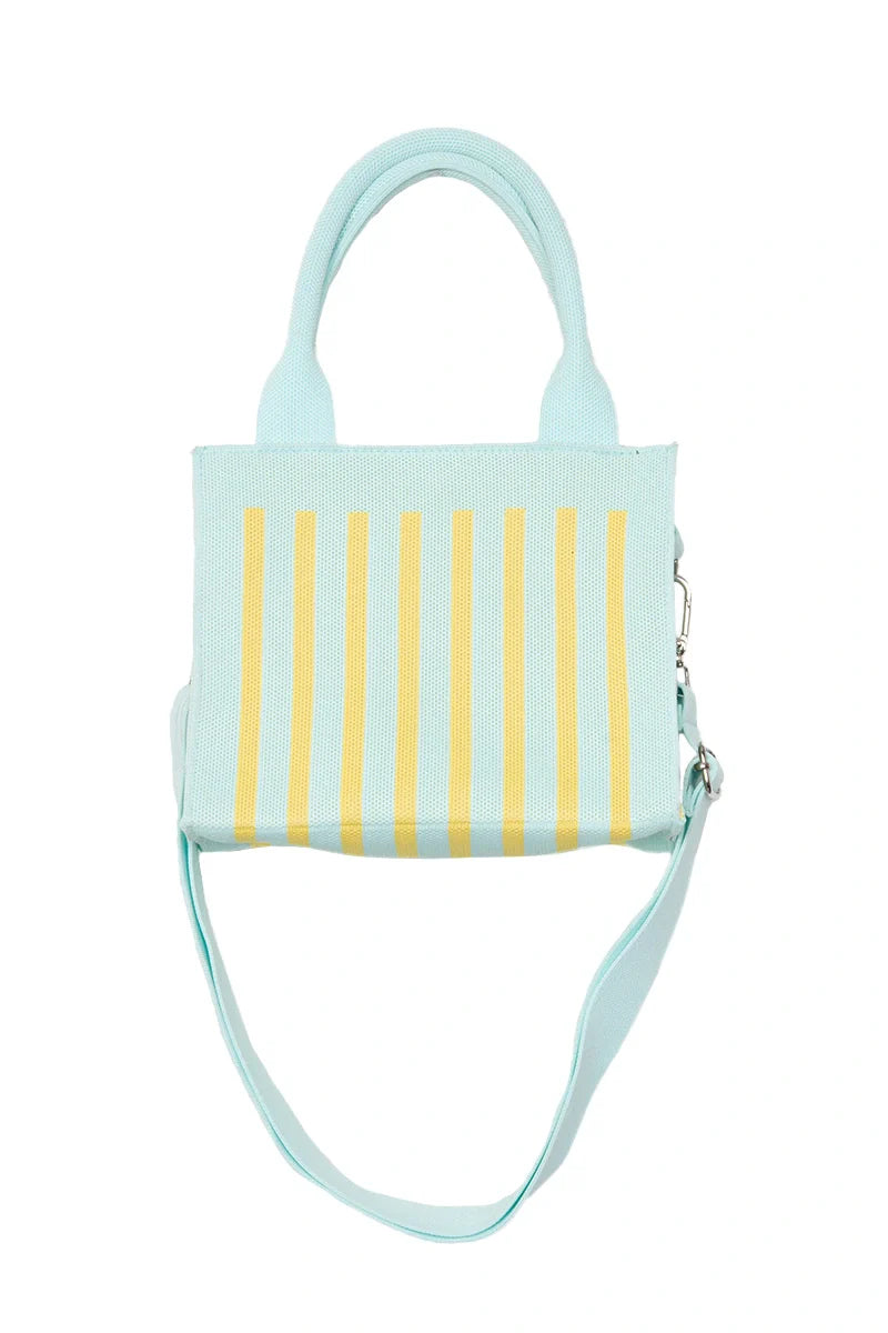 Mint Striped Structured Mini Tote - Katydid.com