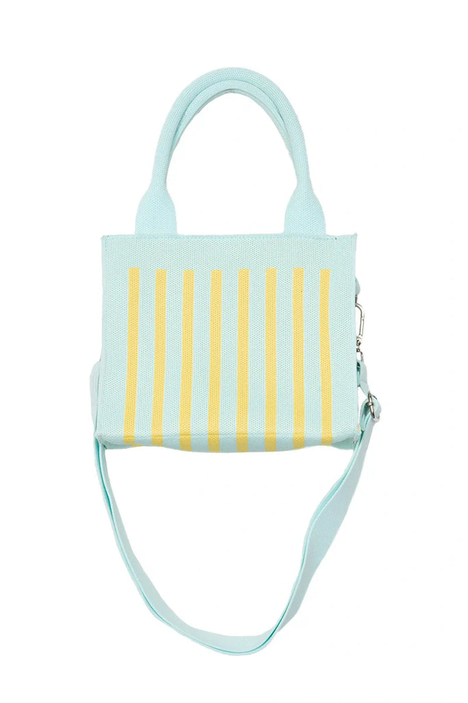 Mint Striped Structured Mini Tote - Katydid.com
