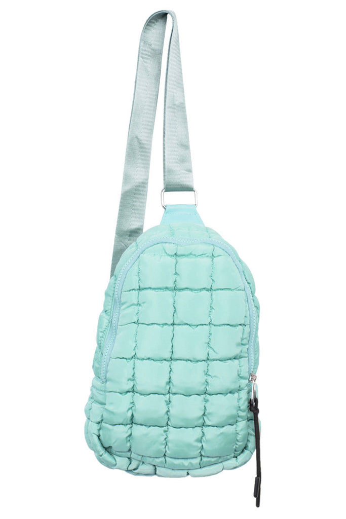 Mint Quilted Sling Bag Crossbody