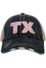 TX PINK Leopard Women's Trucker Hats