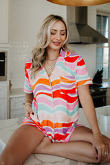 Multicolored Abstract Wave Women's Pajamas