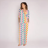 Multicolor Checkered Cozy Loungewear Pants Set