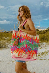 Feather Tie Dye Shoulder Tote Bag