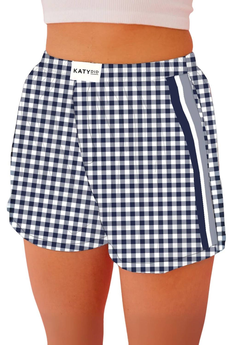 Navy Blue Plaid Boxers - Katydid.com