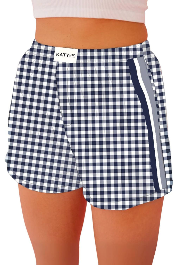 Navy Blue Plaid Boxers