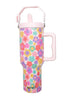 Groovy Multicolored Flowers Tumbler Cup - Katydid.com