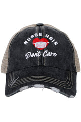 Nurse Hair Don't Care with Mask Women's Trucker Hats