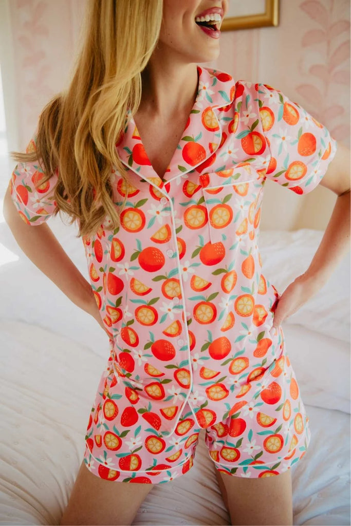 Sweet Orange Matching Pajama Sets - Katydid.com