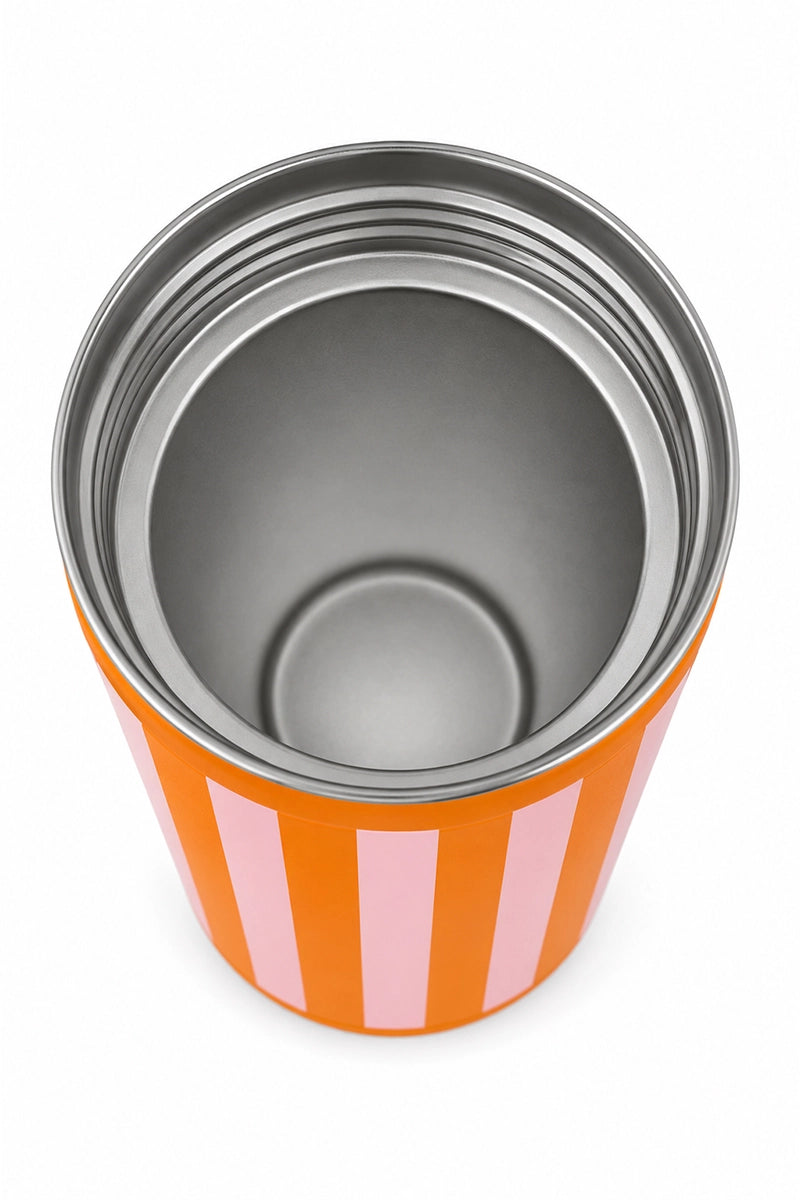 Pink and Orange Striped Slim Can Cooler