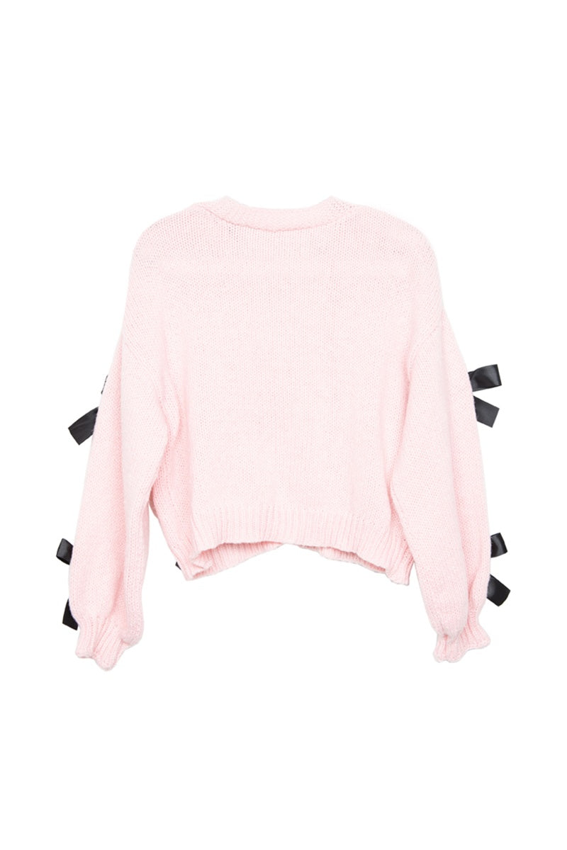 Bow Knit Cardigan Women's Sweaters