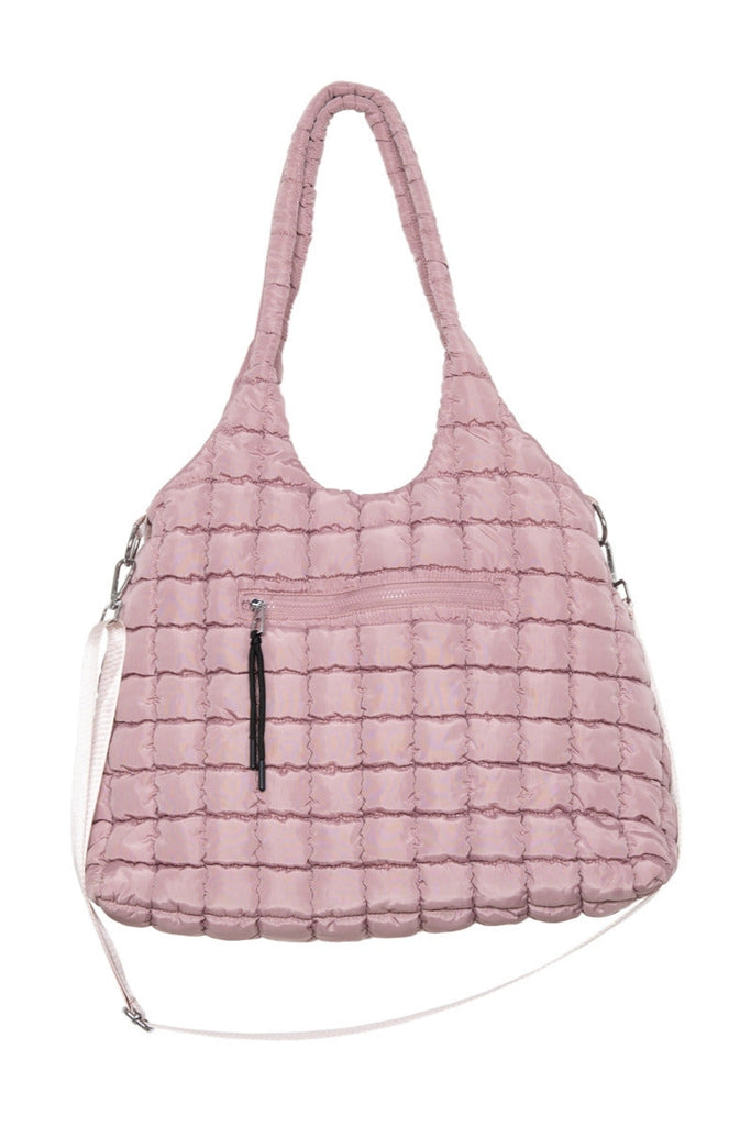 Mauve Rectangular Quilted Puffer Bag