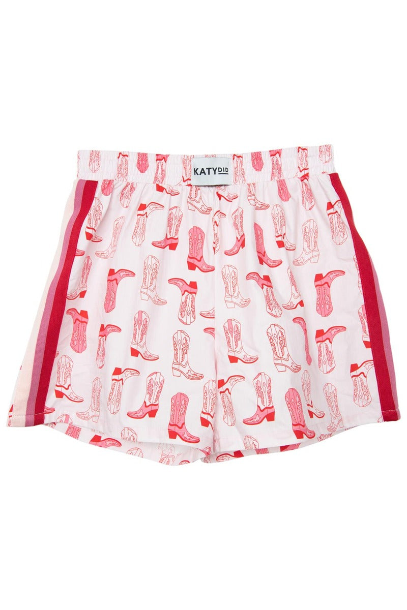 Light Pink Western Boots Boxers with Patterns - Katydid.com