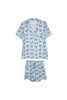 Light Blue Toile Coquette Bows Lounge PJ Set