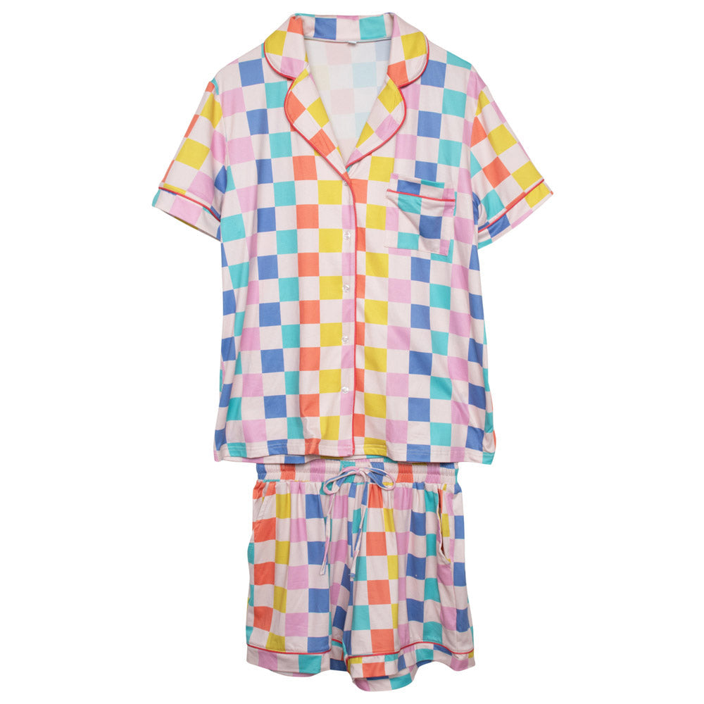 Multicolored Checkerprint Pajamas for Women