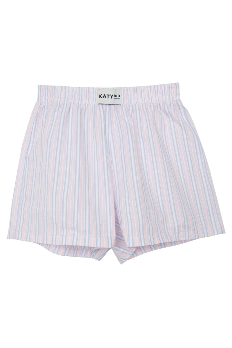Light Pink and Blue Striped Boxers - Katydid.com