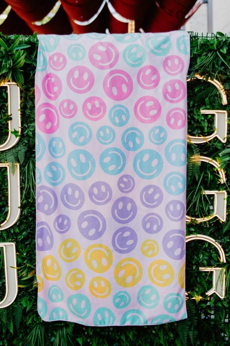 Pastel Happy Face Reversible Quick Dry Towels
