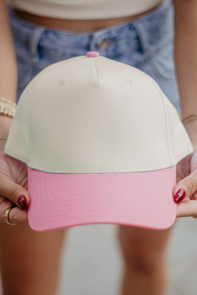 Pink and Tan Two-Toned Vintage Hat